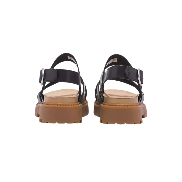 Retro Sandalo Donna con tomaia in pelle liscia e doppia fascia incrociata