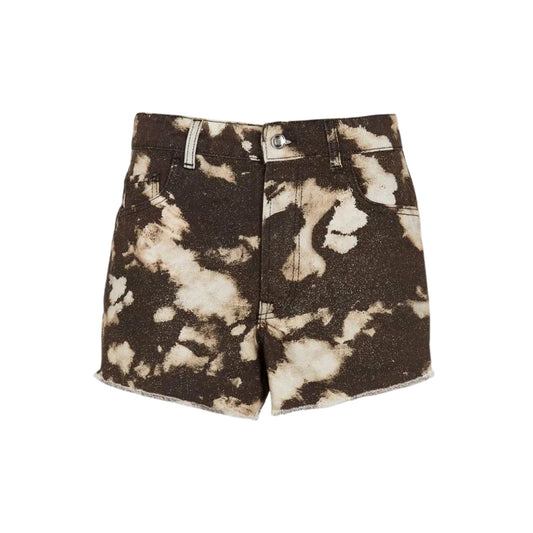 Shorts con stampa e strass all over