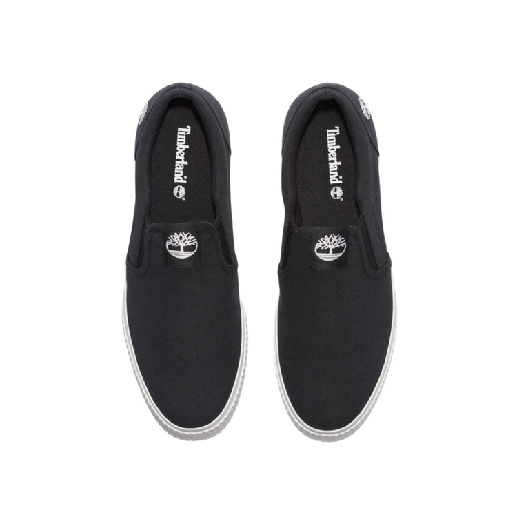 Sneakers Uomo slip on con tomaia in tessuto e logo ricamato