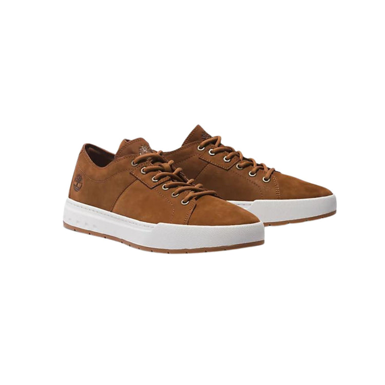 Sneakers in pelle con lacci colore Marrone