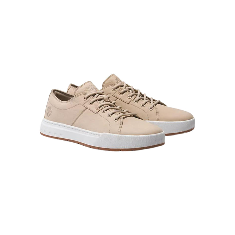 Sneakers in pelle con lacci colore Beige