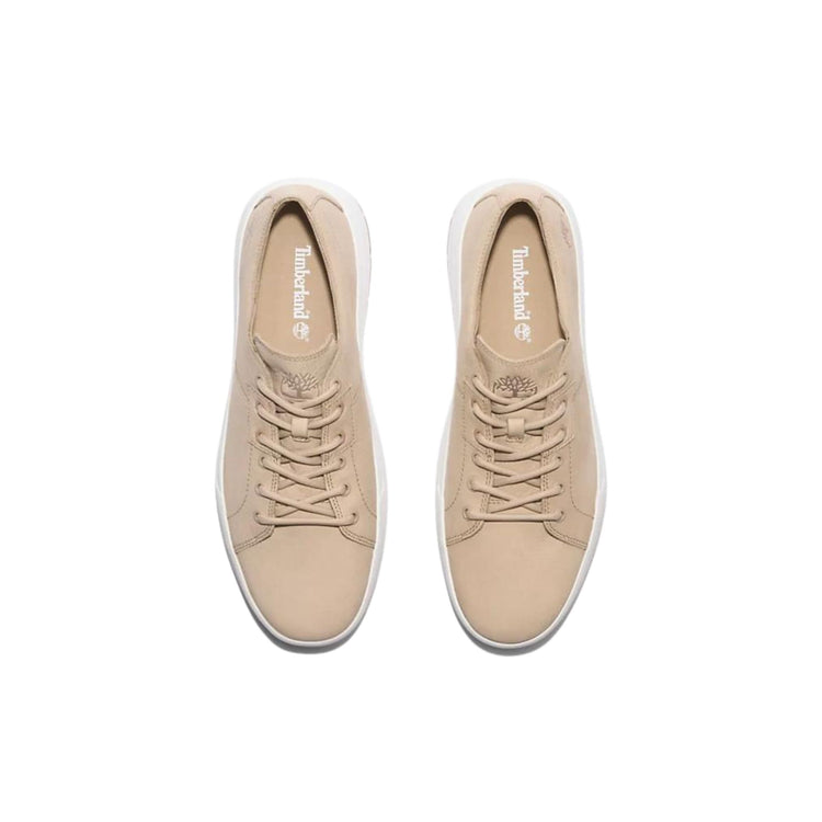 Immagine superiore Sneakers in pelle con lacci colore Beige