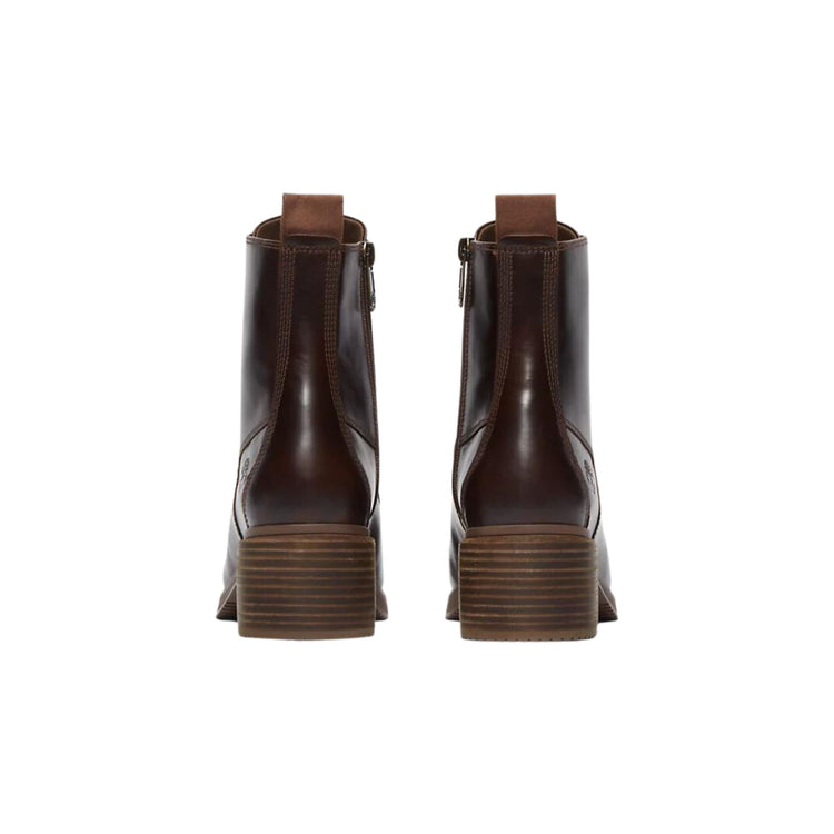 Stivaletto Donna in pelle con zip e tacco largo