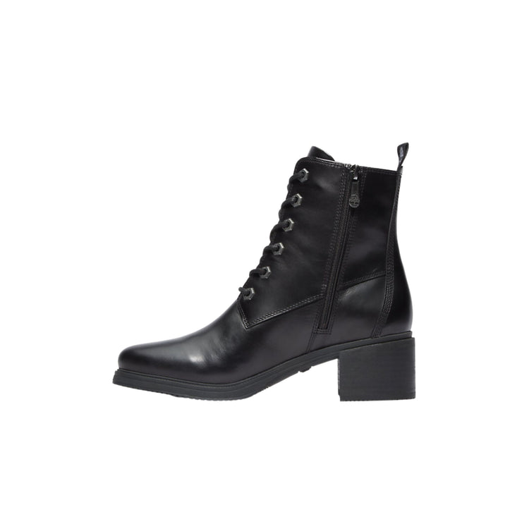 Stivaletto Donna in pelle con lacci e zip laterale