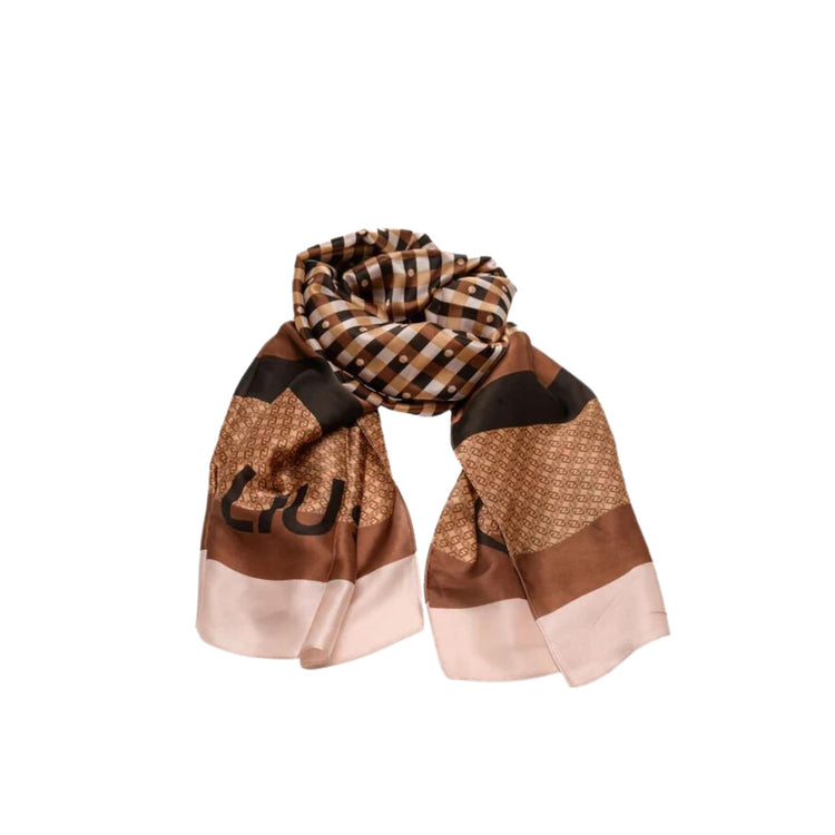 Pashmina Donna stampa geometrica con logo