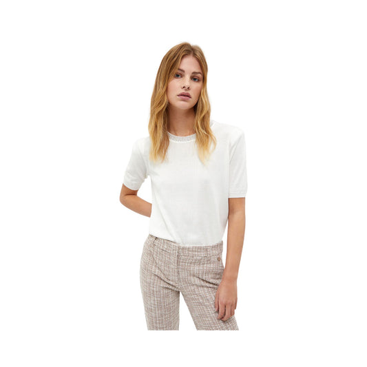 T-shirt Donna con strass al colletto