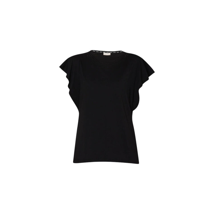 Eco-sustainable T-shirt with rhinestones - Black