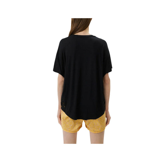 Women's T-shirt with broderie anglaise inserts