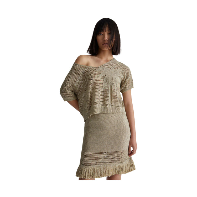 Women's T-shirt with mesh effect