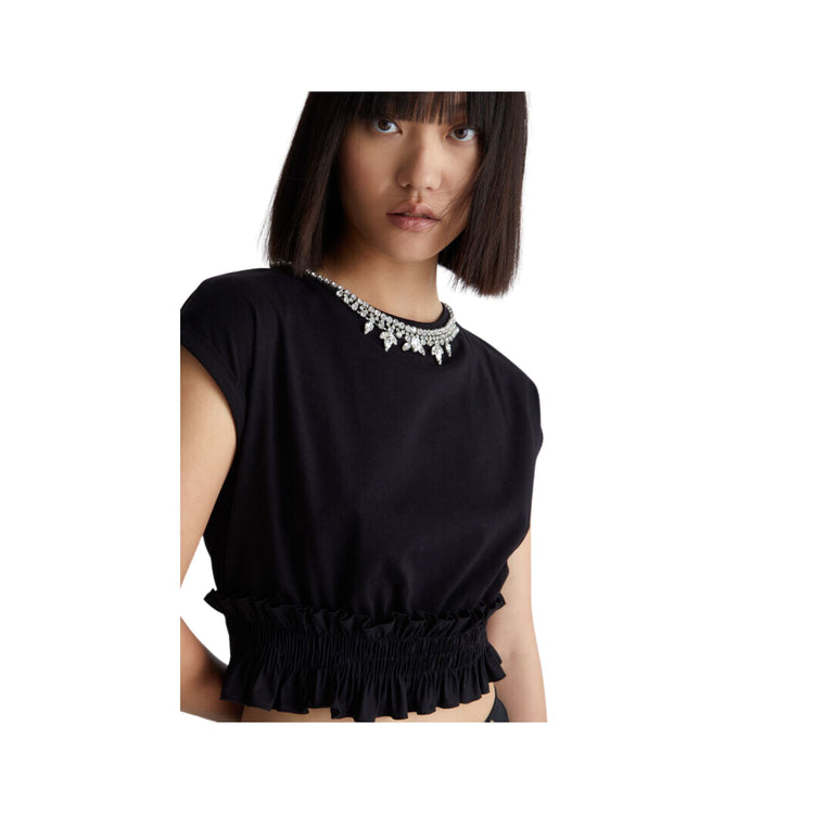 Women's T-shirt with jewel applications