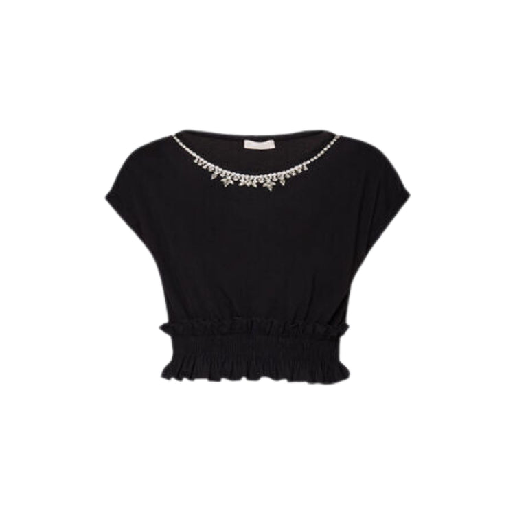 Women's T-shirt with jewel applications