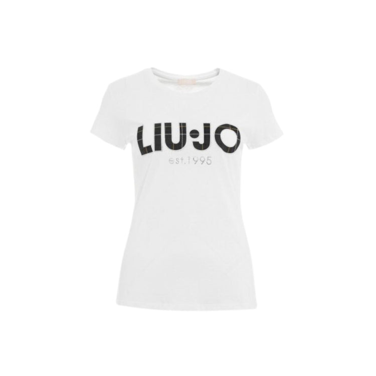 T-shirt Donna con logo scozzese