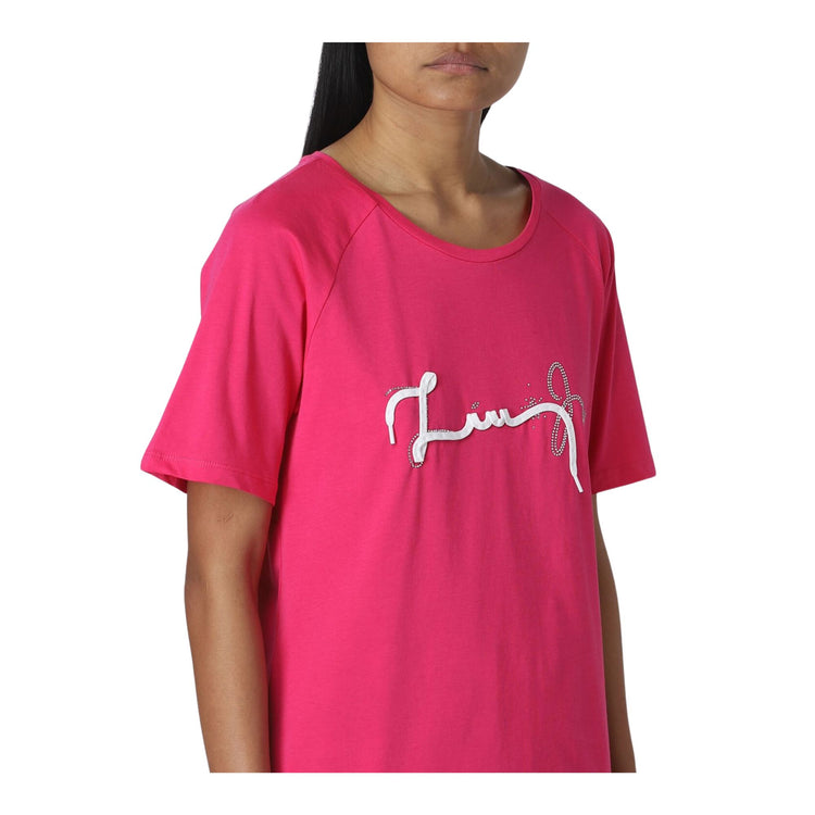 Eco-sustainable women's t-shirt with rhinestones