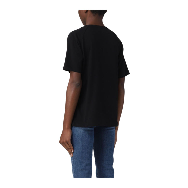 Eco-sustainable women's t-shirt with rhinestones