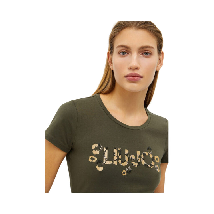 T-shirt femme avec logo strass