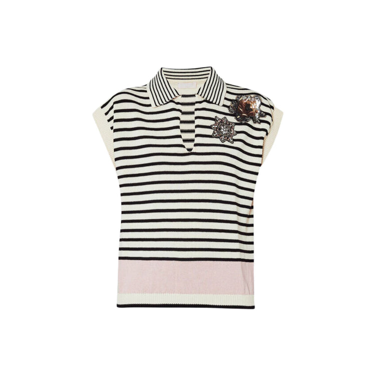 Women's striped knitted T-shirt