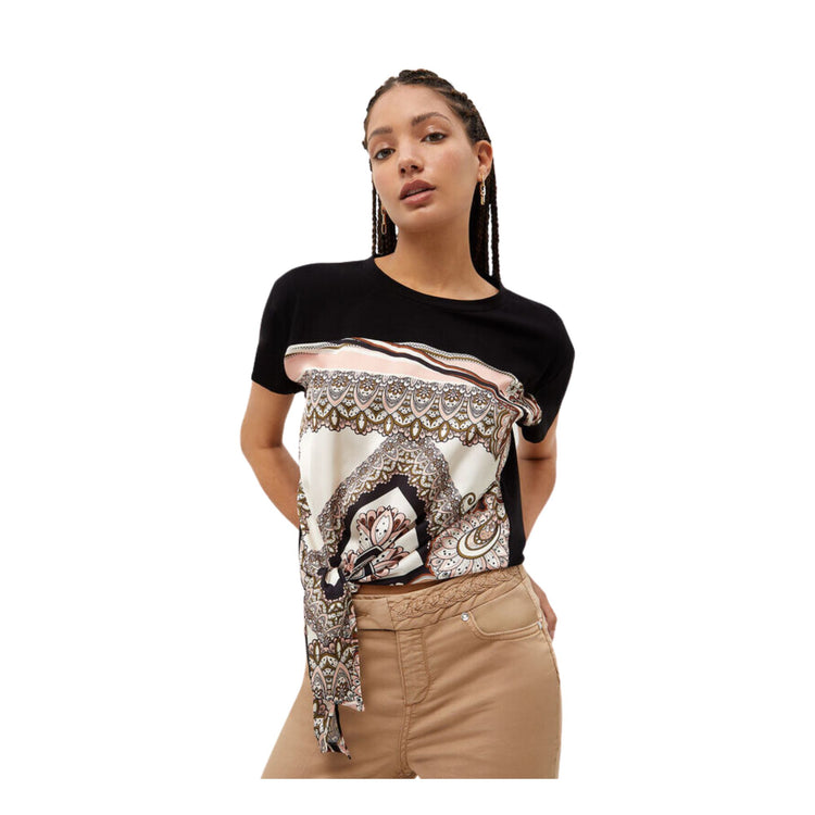 T-shirt femme avec écharpe nouée