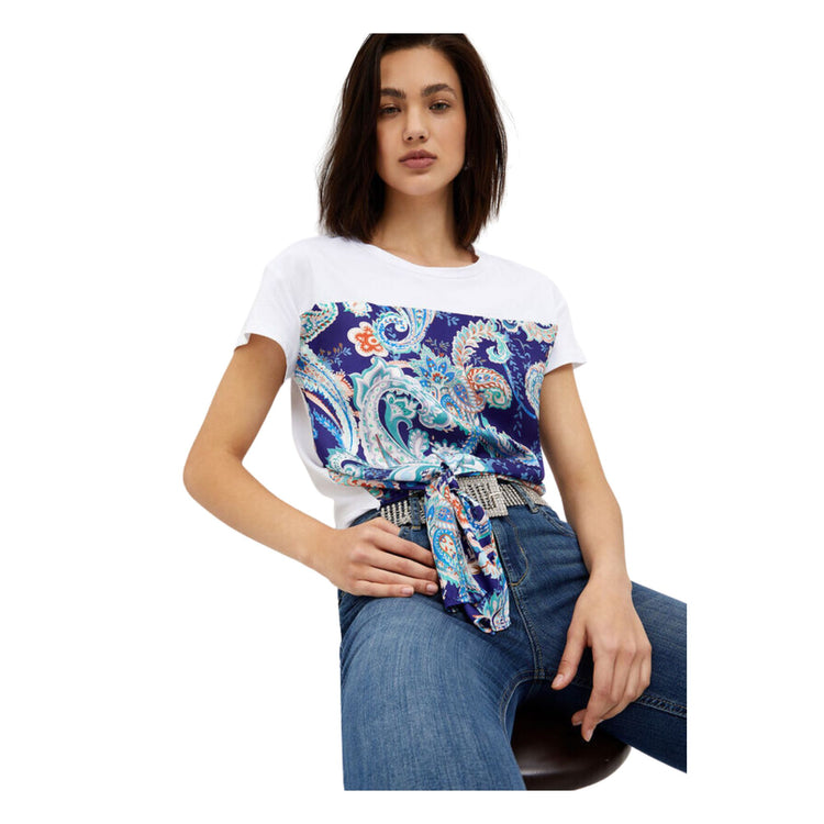 T-shirt femme avec écharpe nouée