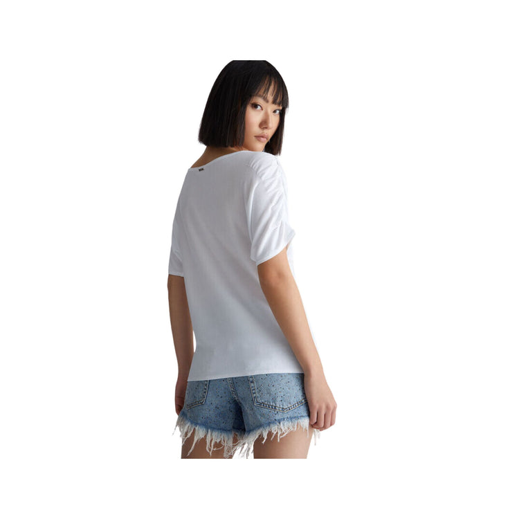 Women's sweater with gathered sleeves