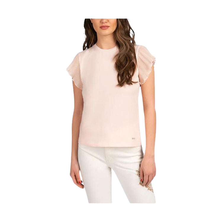 Women's T-shirt with flounced sleeves