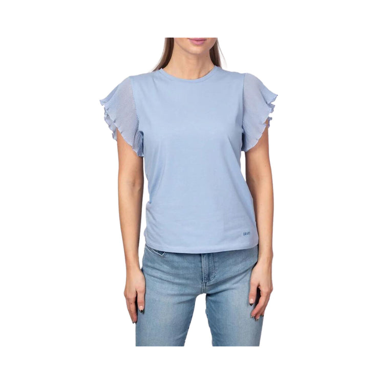 Women's T-shirt with flounced sleeves