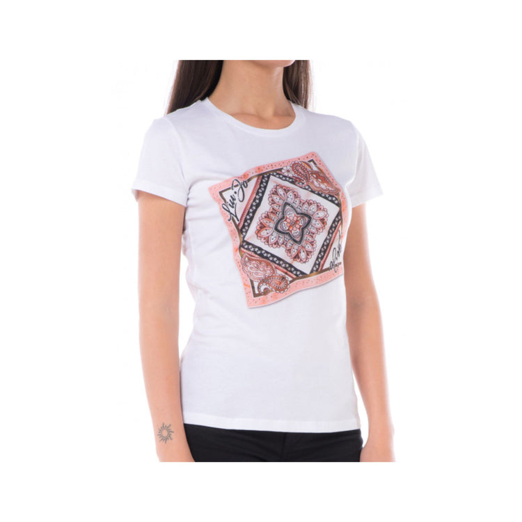 Women's T-shirt with scarf print