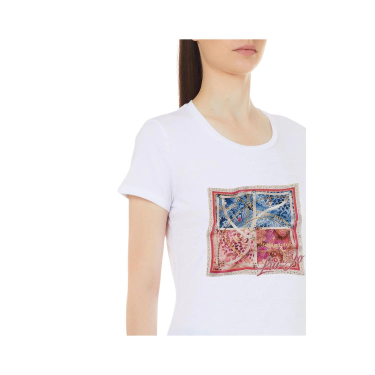 Women's T-shirt with scarf print