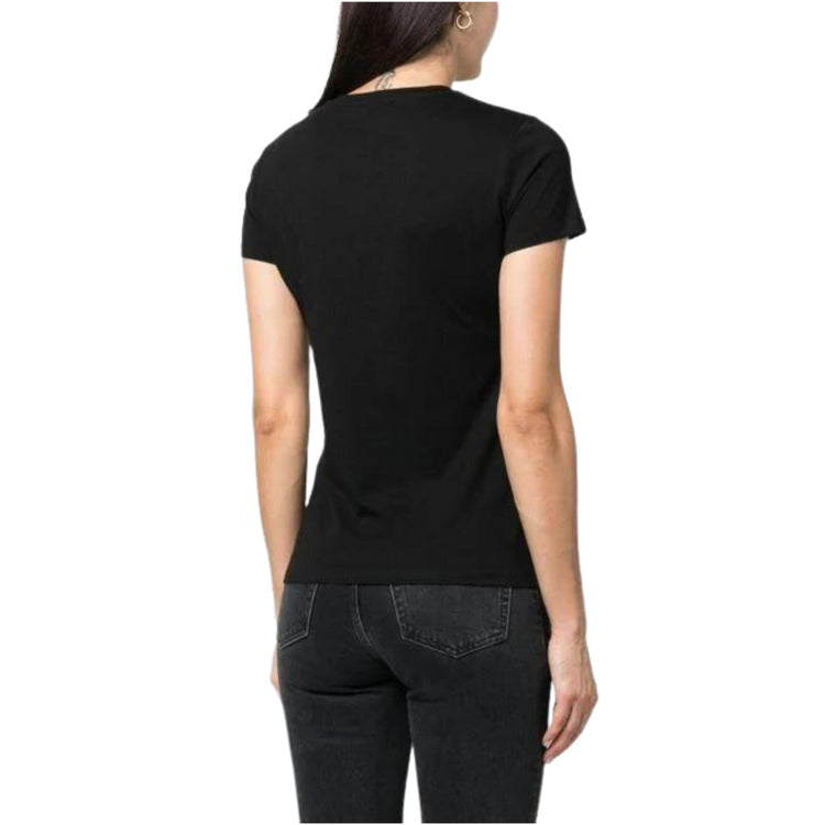 Eco-sustainable women's t-shirt with rhinestones