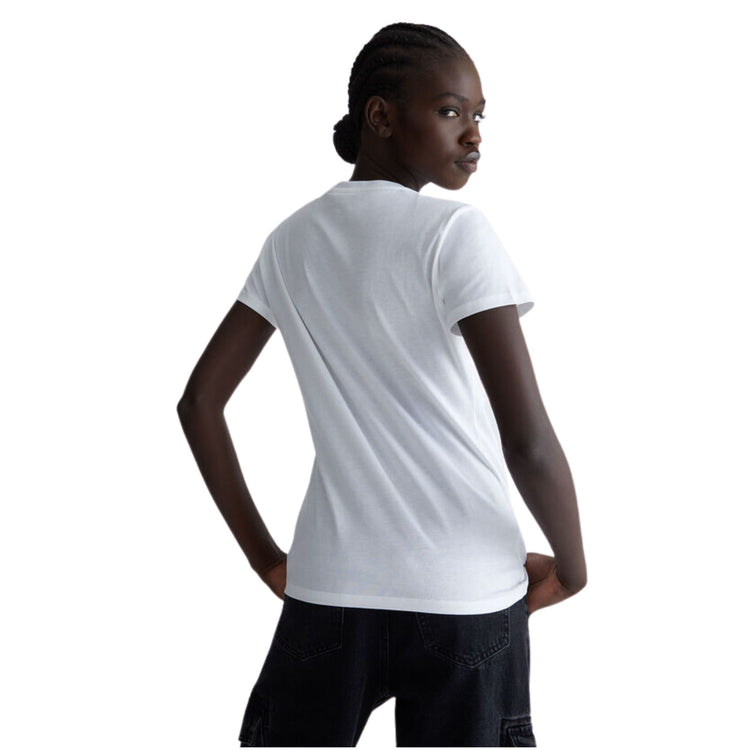 Eco-sustainable women's t-shirt with rhinestones