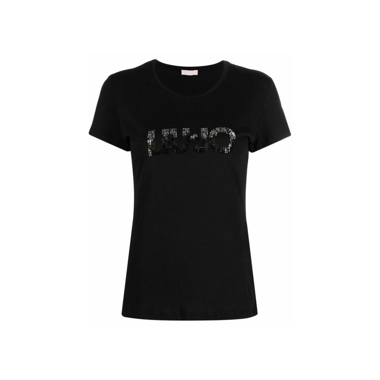 T-shirt Donna con logo e strass