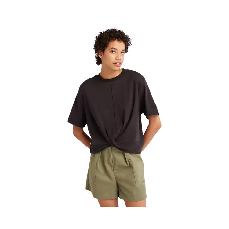 T-shirt Donna con drappeggio frontale