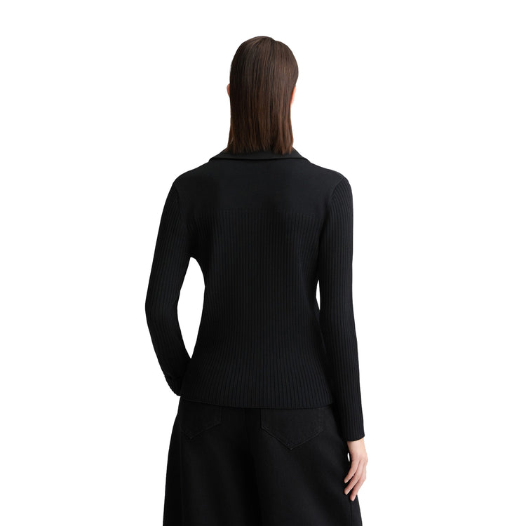 Cardigan in maglia con zip Nero