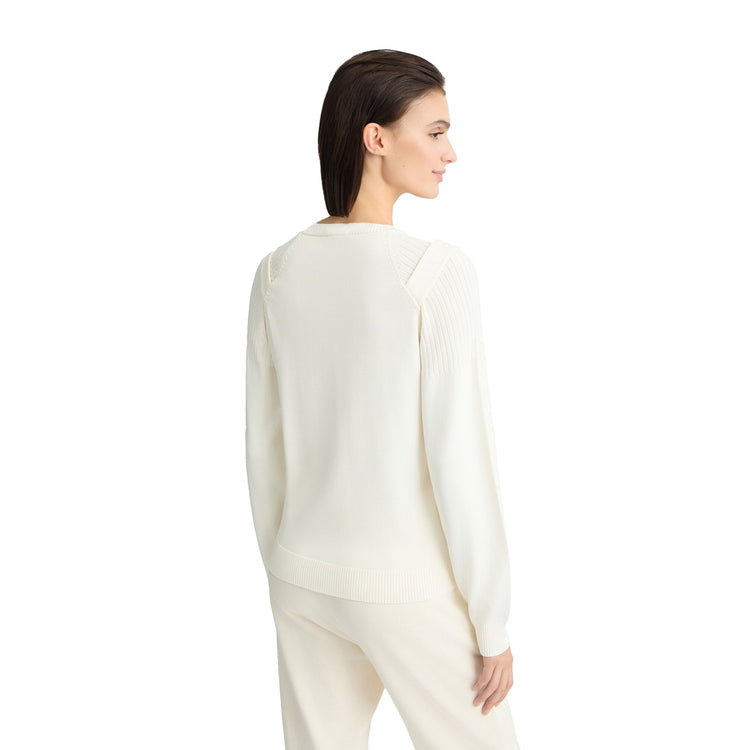 Maglia Donna Bianca con bottoni logati modella retro