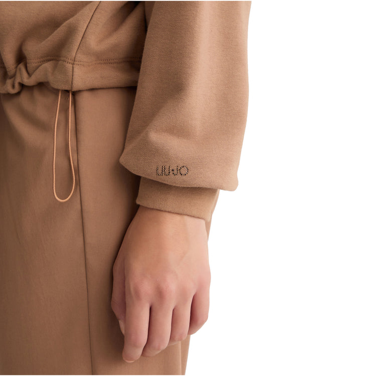Felpa Donna con dettagli strass Marrone dettaglio