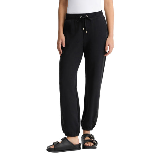 Pantaloni Donna in felpa Nero modella frontale