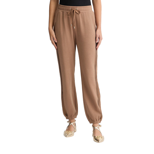 Pantaloni Donna in felpa Marrone modella frontale