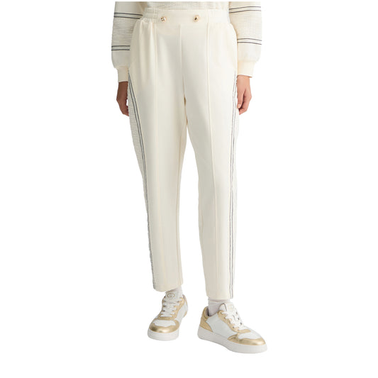 Pantaloni Donna jogging in jersey Bianco modella frontale