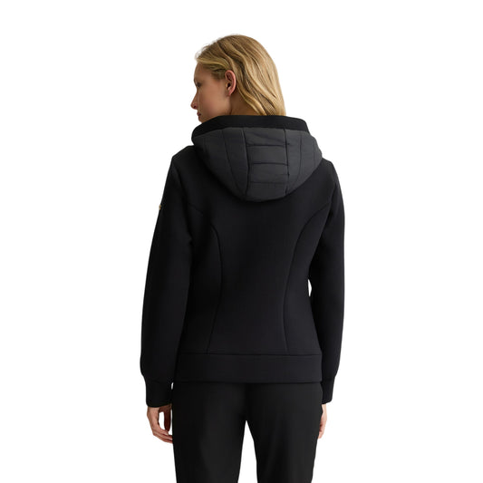 Giacca Donna in scuba nero modella retro