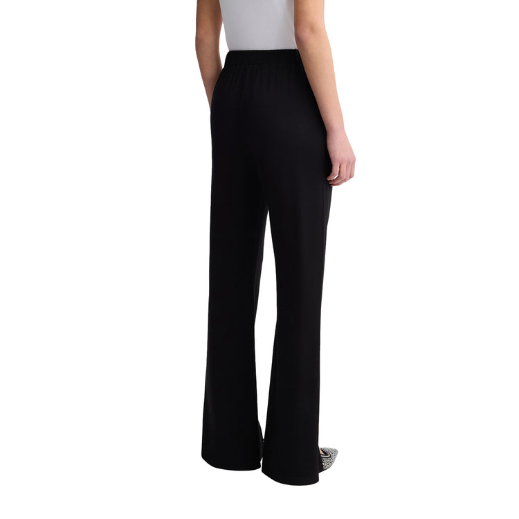Pantaloni Flare Donna in jersey Nero modella retro