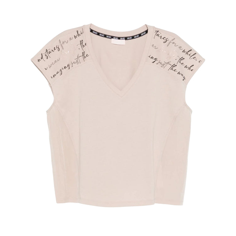 T-shirt Donna a tinta unita con scollo a V