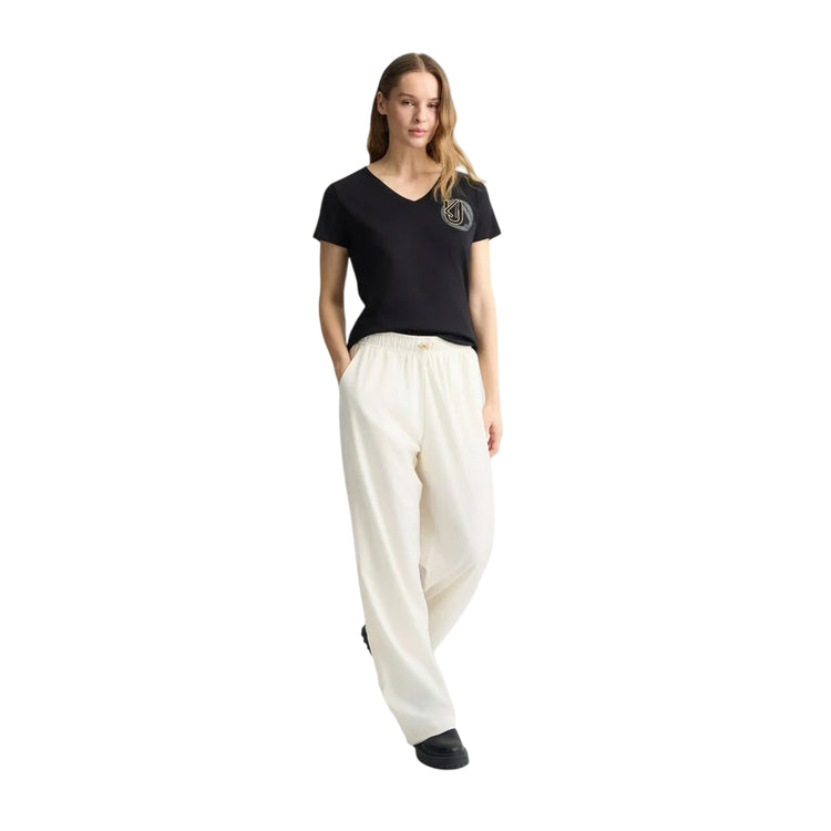 T-shirt Donna con logo con strass sul petto