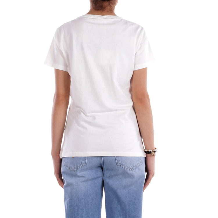 T-shirt Donna con logo frontale con strass