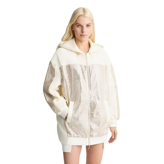 Parka da Donna con paillettes modella frontale