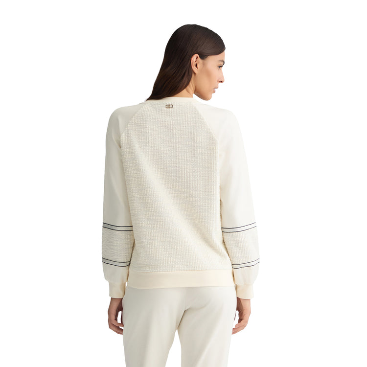 Felpa Donna in bouclé di misto cotone stretch modella retro