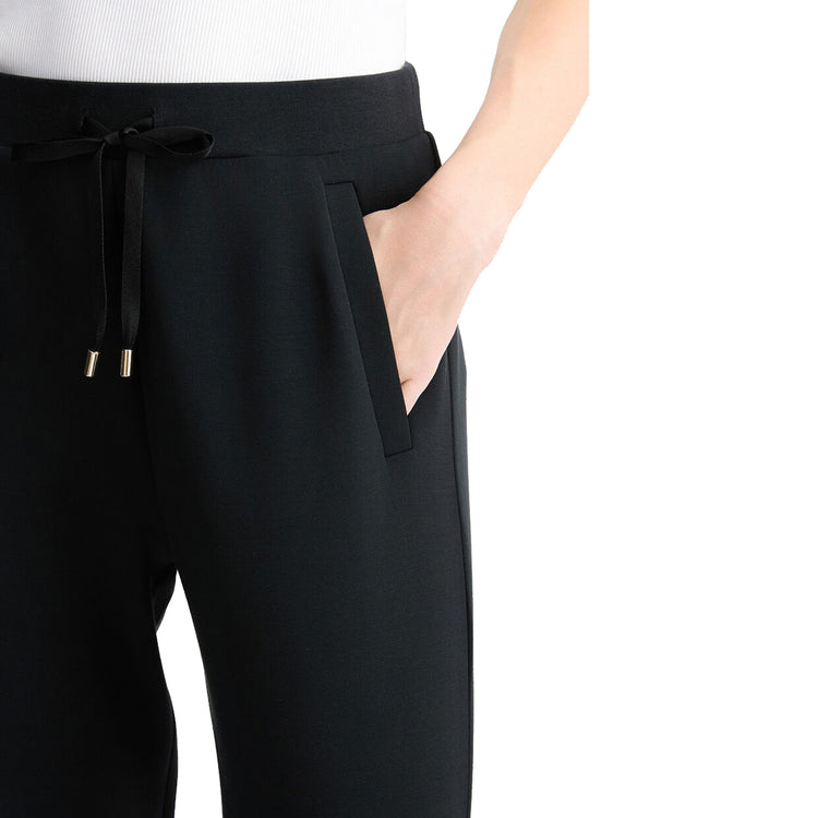 Pantaloni jogging da donna in scuba Nero dettaglio frontale