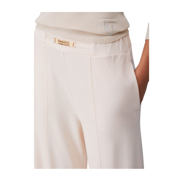 Pantaloni Donna in jersey con spacchetti Bianco dettaglio