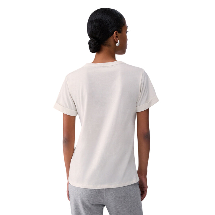 T-shirt Donna in cotone, con logo frontale e strass