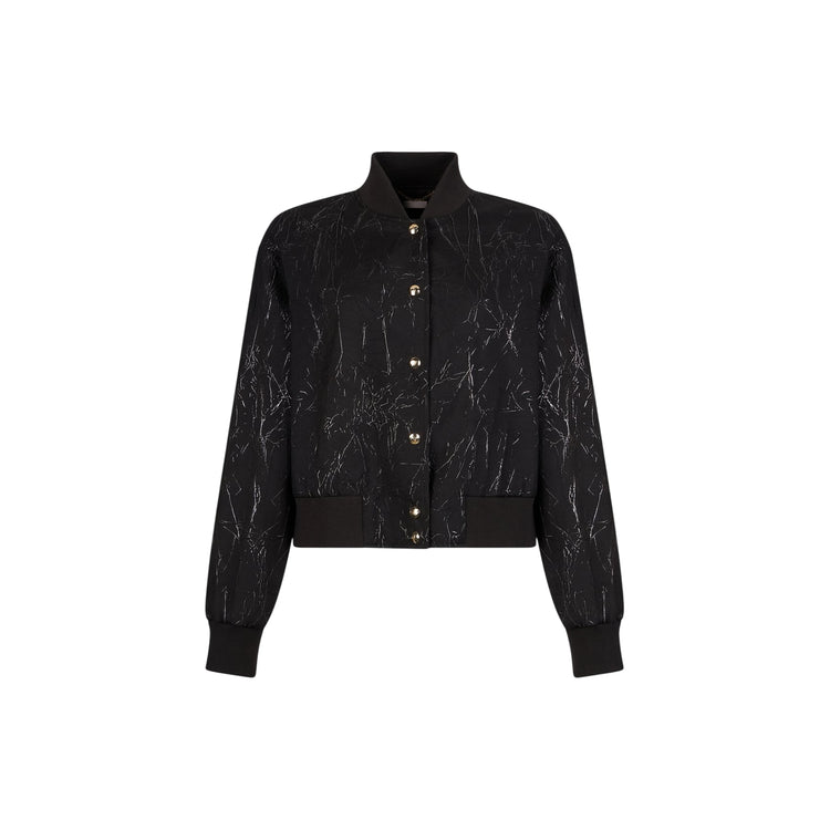 Giacca Bomber Donna effetto wrinkle Nero