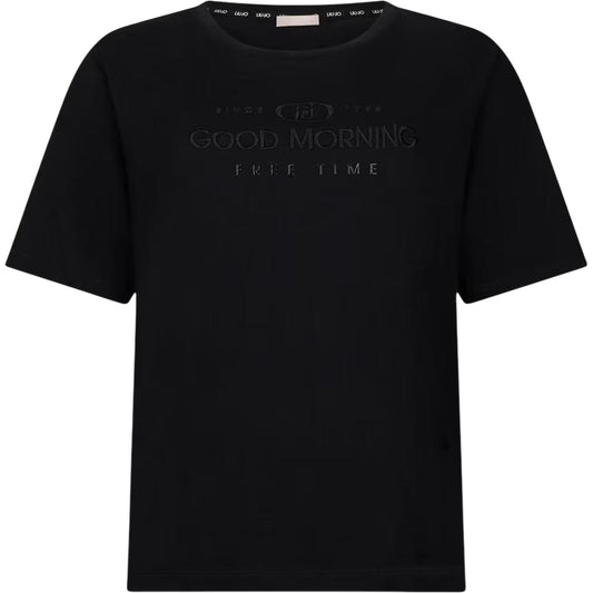T-shirt Donna, a maniche corte, con scritta decorativa