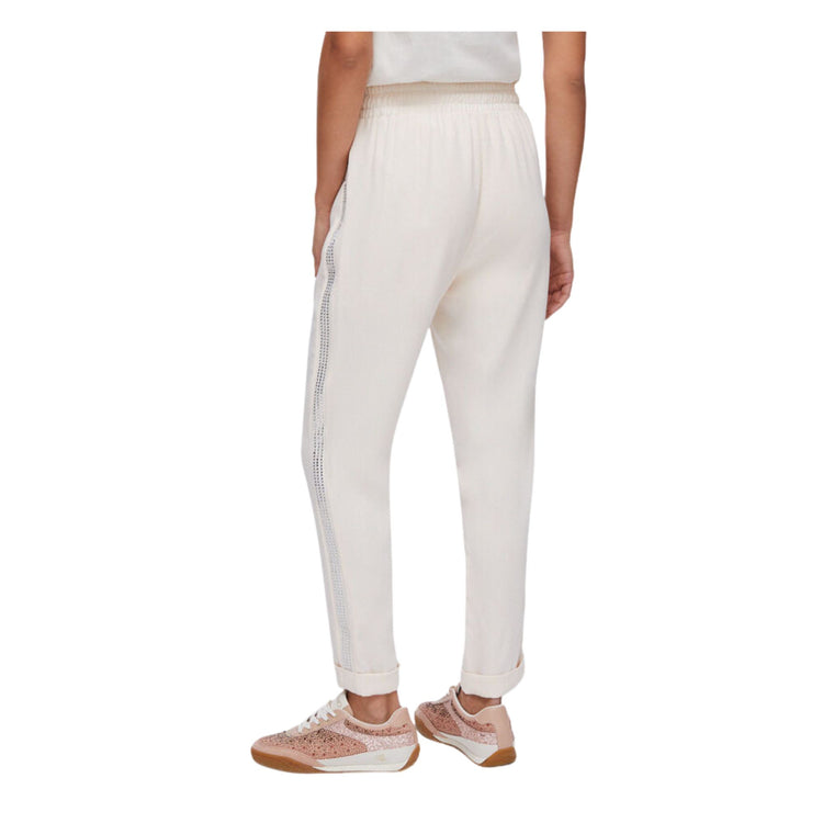 Pantaloni Donna con strass laterali modella retro